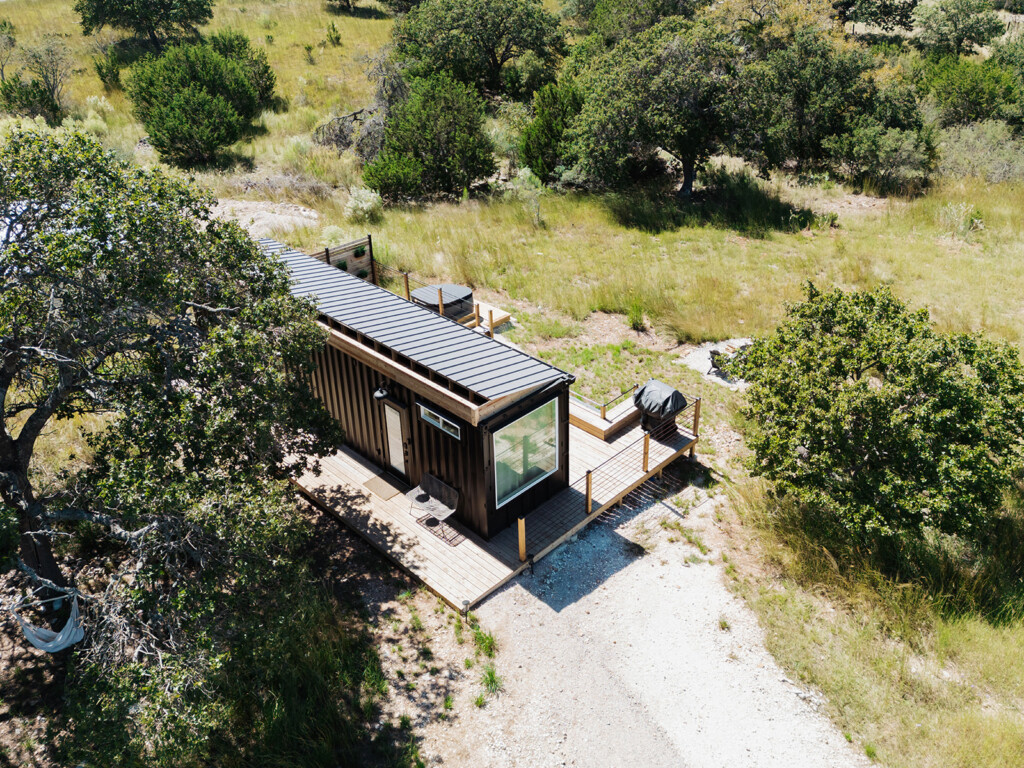 Fredericksburg glamping resort with private cabins spread 200 feet apart on six acres of Hill Country land
