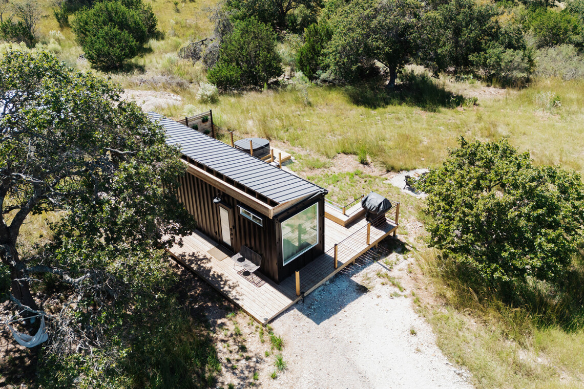 Fredericksburg glamping resort with private cabins spread 200 feet apart on six acres of Hill Country land