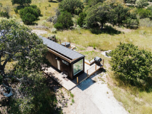 Fredericksburg glamping resort with private cabins spread 200 feet apart on six acres of Hill Country land