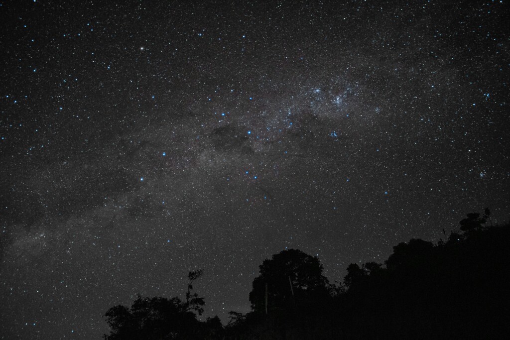 Star-filled night sky over the Texas Hill Country near Fredericksburg, ideal for stargazing at Hill Country Soulcation.