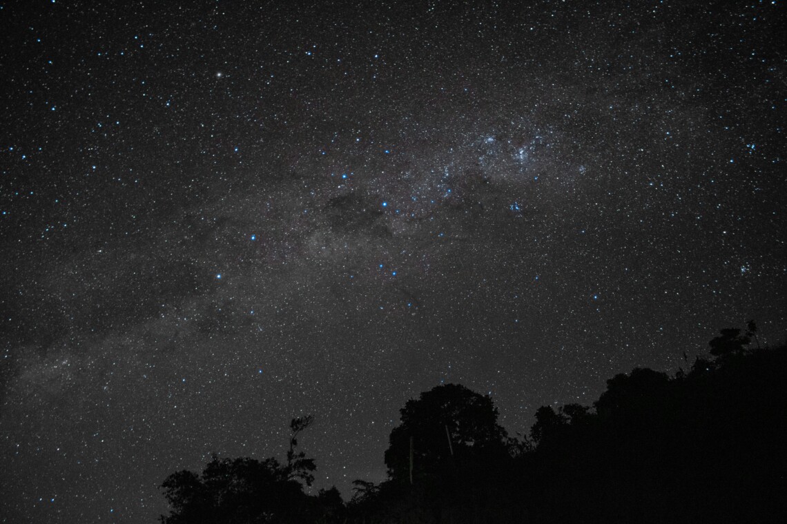 Star-filled night sky over the Texas Hill Country near Fredericksburg, ideal for stargazing at Hill Country Soulcation.